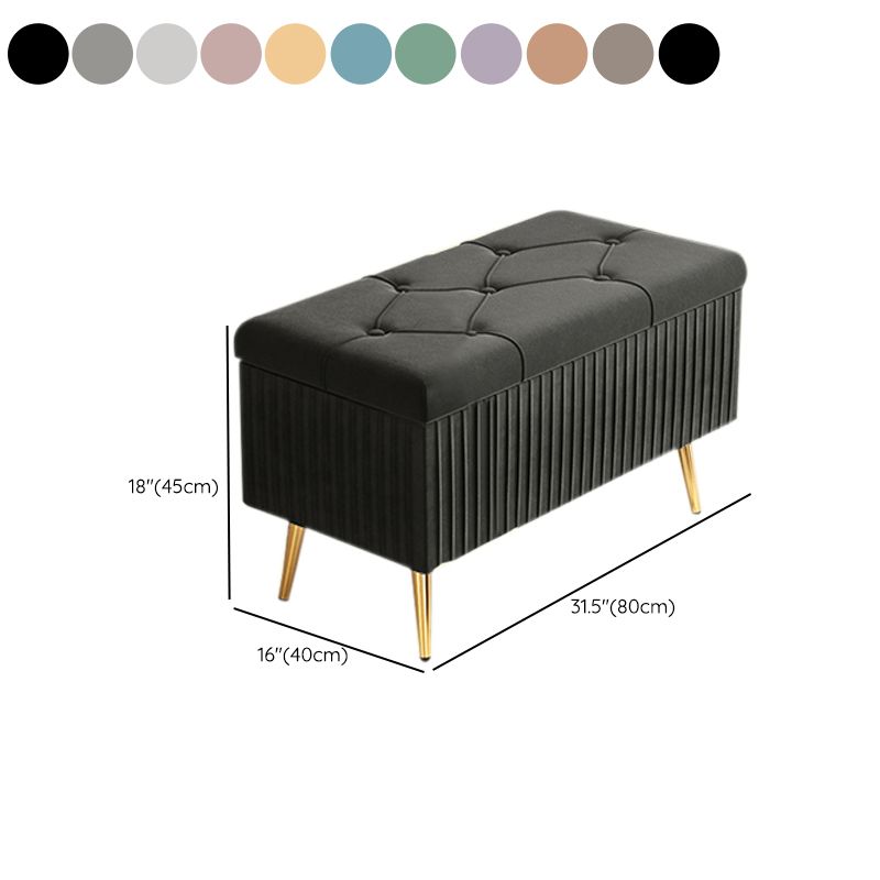 Glam Rectangle Seating Bench Cushioned Backless Entryway and Bedroom Bench