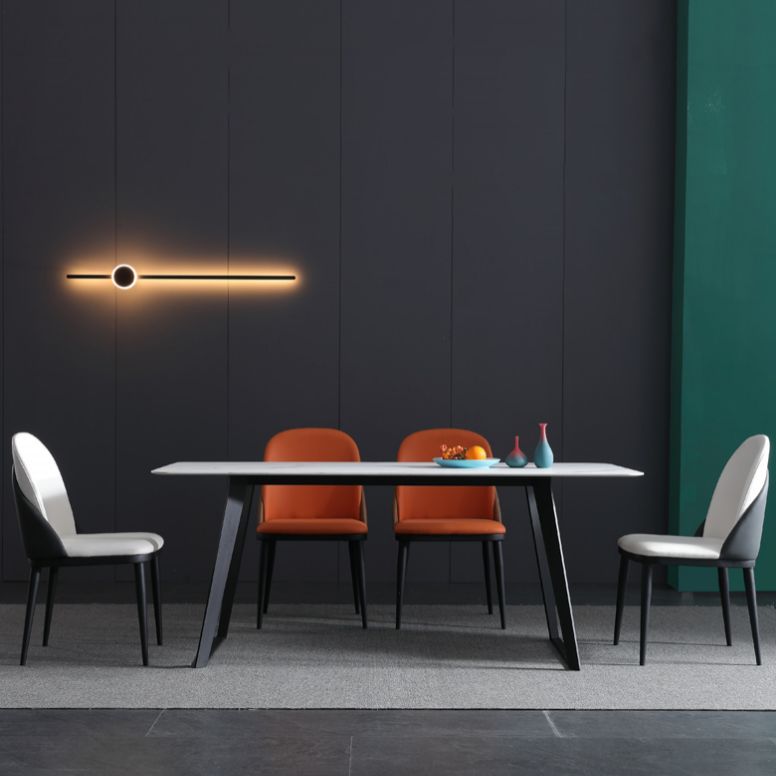 Contemporary Sintered Stone Rectangle Table Set 1/2/5/7 Pieces Dining Set