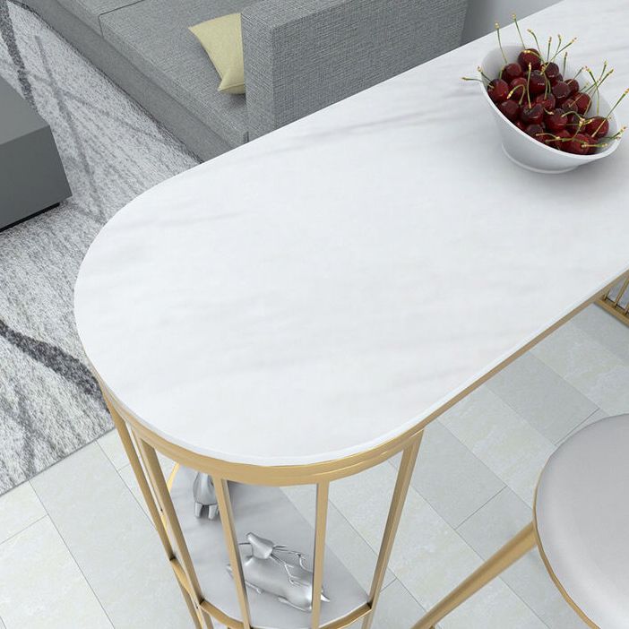 Specialty Pub Table Glam Bar Height Stone Top Bar Table for Living Room