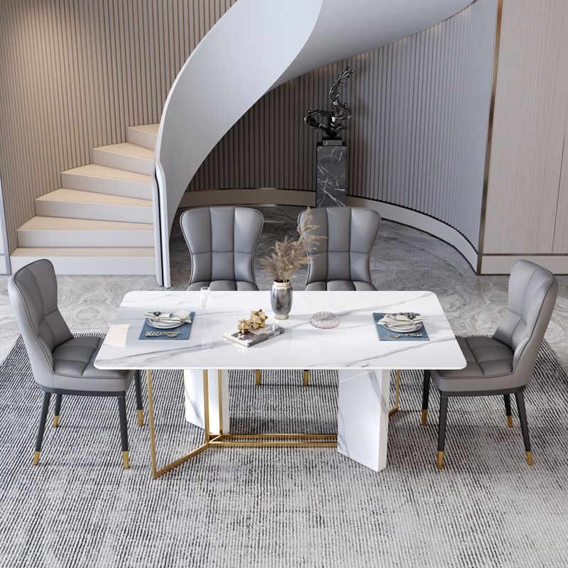 El comedor del metal del estilo atractivo preside la tela de lino tapizada sin brazos que cena la silla para el uso en el hogar