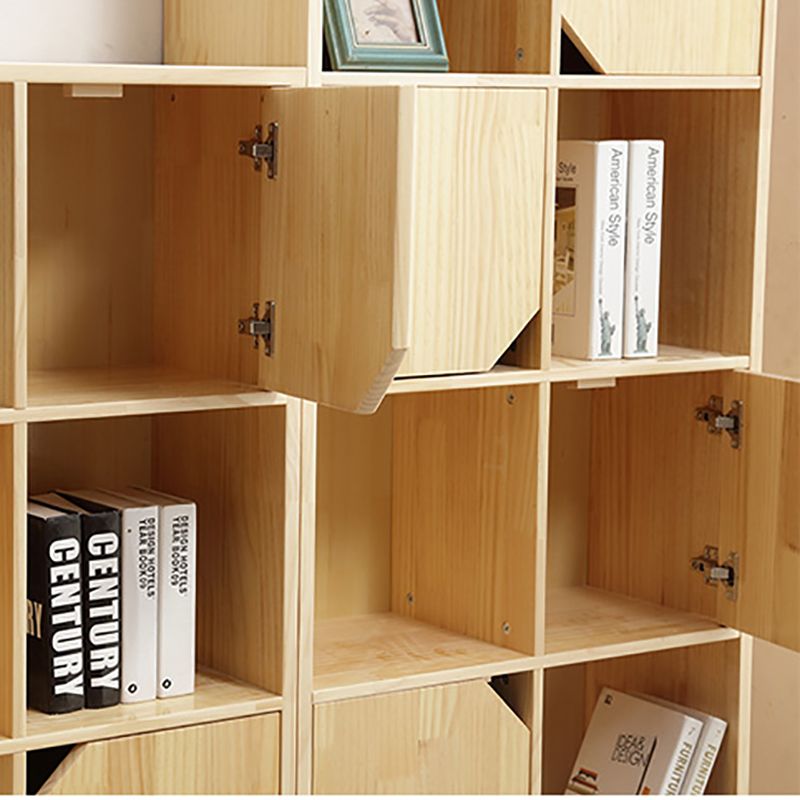 Modern Standard Wooden Bookshelf Closed Back Natural Bookcase with Shelves