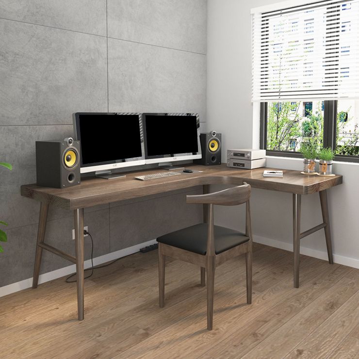 Modern Style Wooden Writing Desk L-Shape Desk for Bedroom and Office