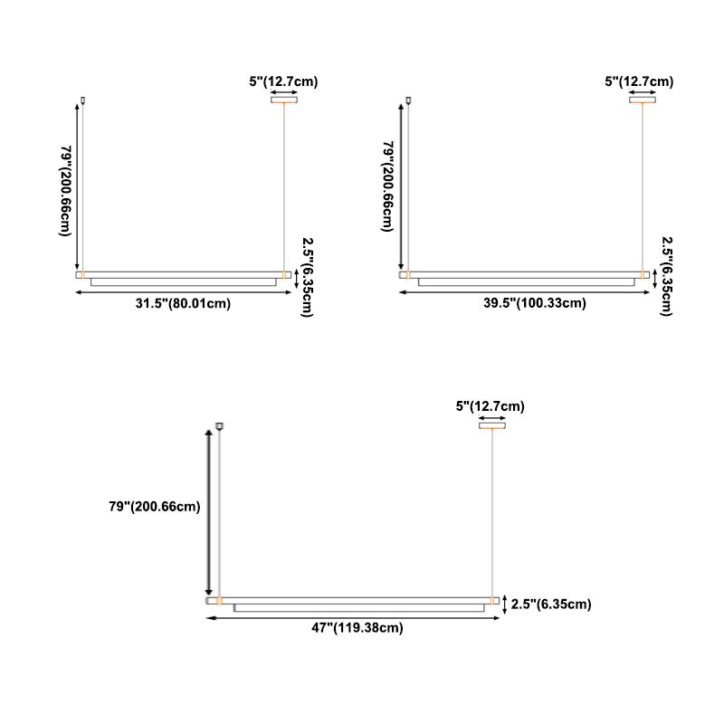 Lampada il lampadario in metallo lineare dell'illuminazione dell'isola a led moderna per sala da pranzo