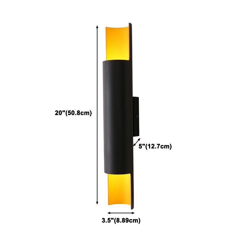 Lampada da parete interna nera e dorata in moderna luce in alluminio in alluminio in alluminio
