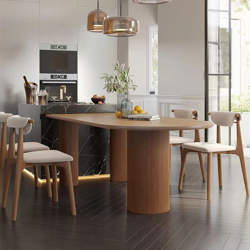 Modern Brown in Solid Wood Counter Table Specialty Dining Table for Kitchen