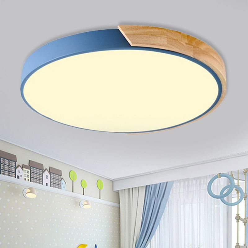 Macaron Loft Circle Plafonnier LED en acrylique pour la maternelle