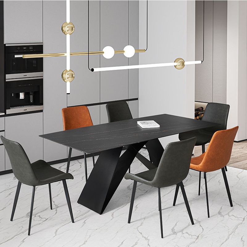 Contemporary 1/2/5/7 Pieces Dining Set Rectangle Sintered Stone Dining Table Set