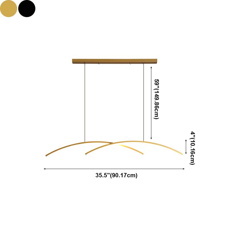 Contemporary Island Light Linear Metal 2 Light Island Lights for Kitchen