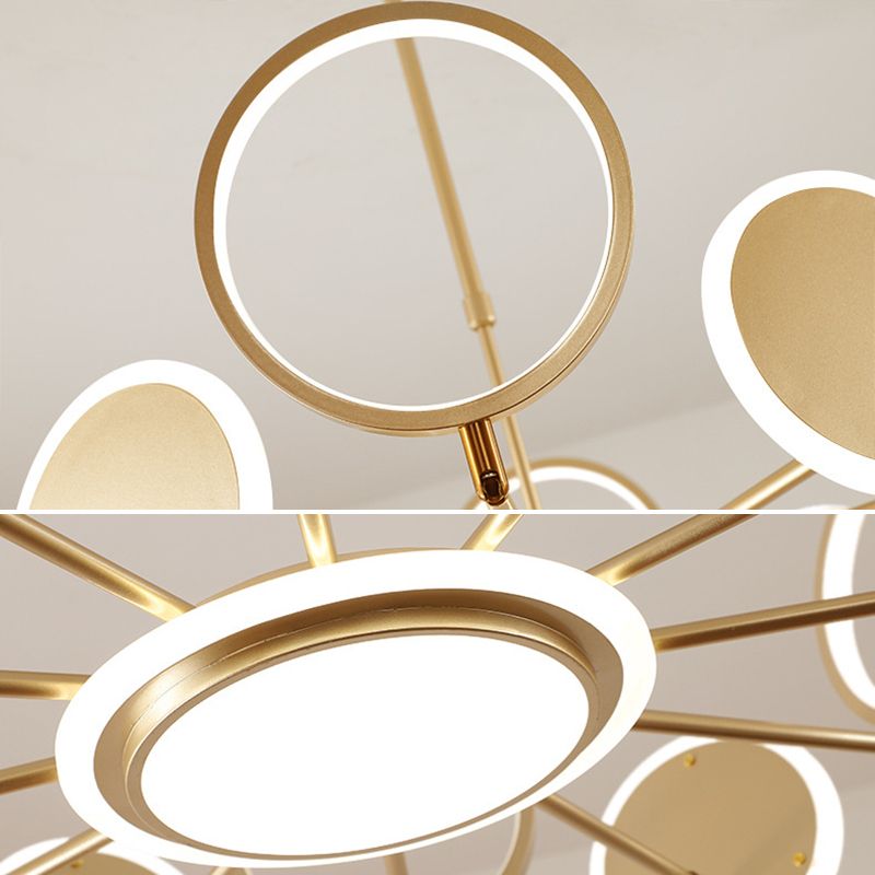 Metal Rings Ceiling Chandelier Minimalist Style LED Chandelier Light Fixture