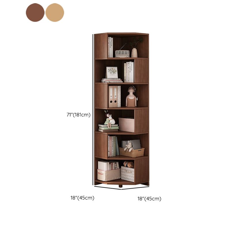 Modern Style Closed Back Bookshelf Engineered Wood Bookcase with Shelves