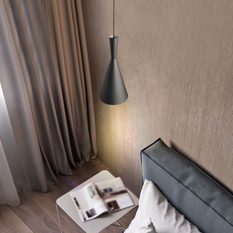 Cone Shade Hanging Lighting Modern Style Metal 1 Light Hanging Lamp for Bedside