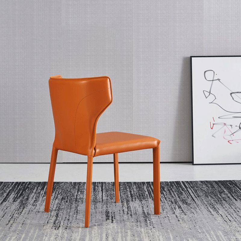 Contemporary Style Chair Armless Side Chairs with Metal Legs for Kitchen