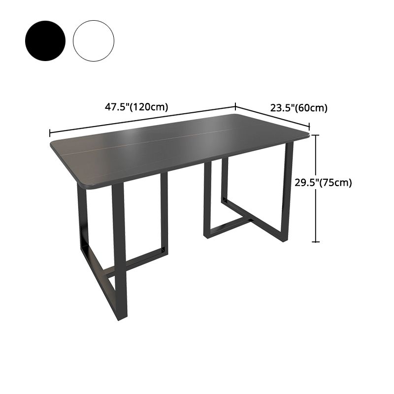 Glam Iron Dinette Set 1/2/5/7 Pieces Dining Table Set with Rectangle Sintered Stone Top