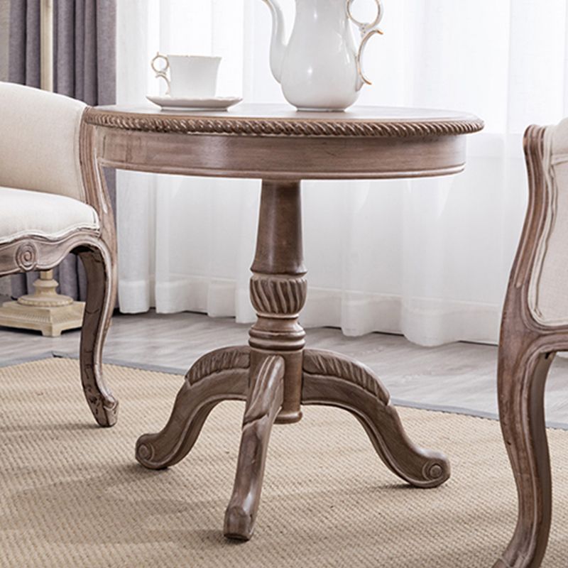 French Country Style Round Old Solid Wood Table 3 Legs Coffee Table