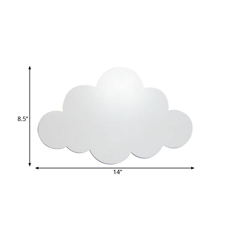 Kids White Finish Sconce Light Cloud Shape Acrylic LED Wall Lamp for Kindergarten Corridor