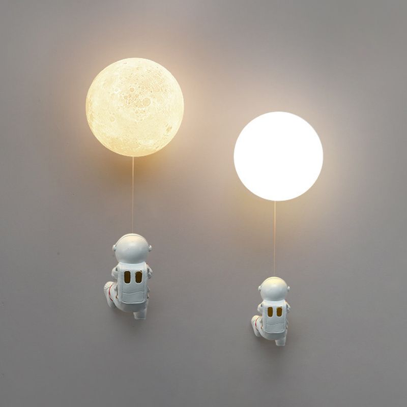 Kids Glass Wall Lamp Astronaut Wall Sconce Lighting for Nursery Room