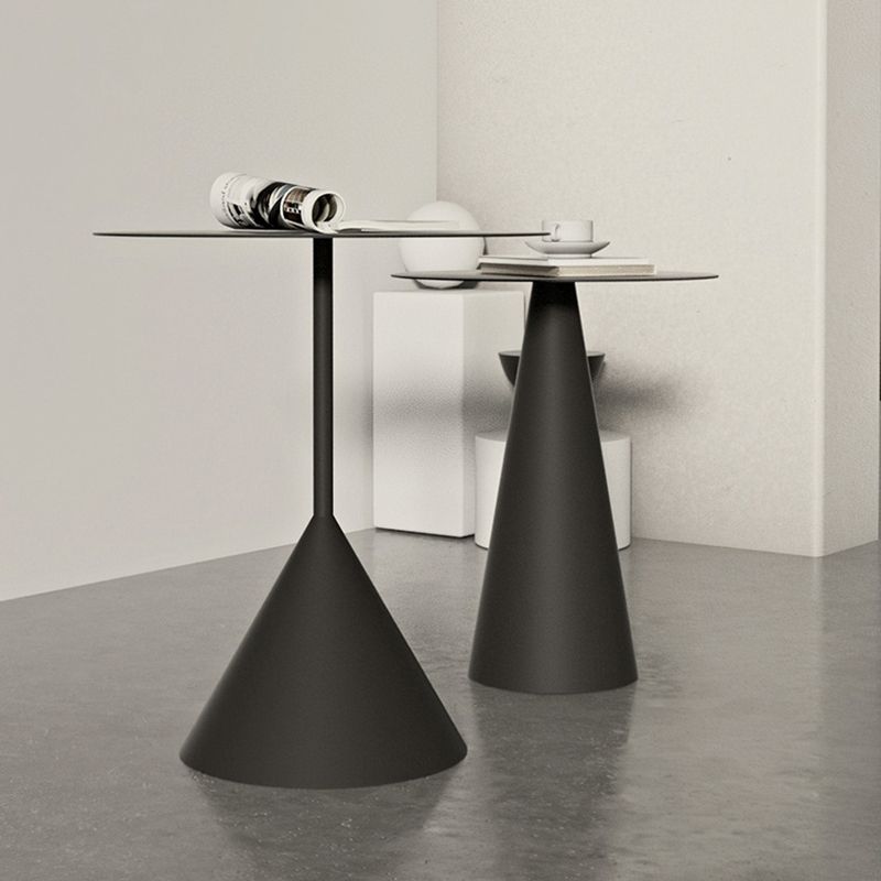 Pedestal Black/White Coffee Table Metal Minimalist Cocktail Table
