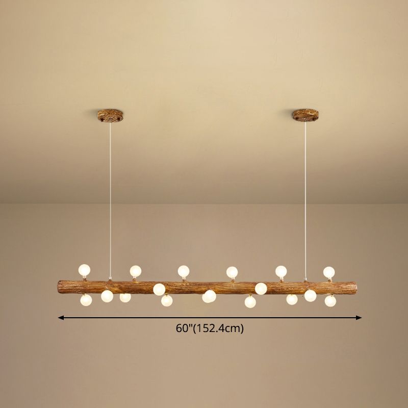 Inselanhänger moderne lineare Metallhängelampe in Braun