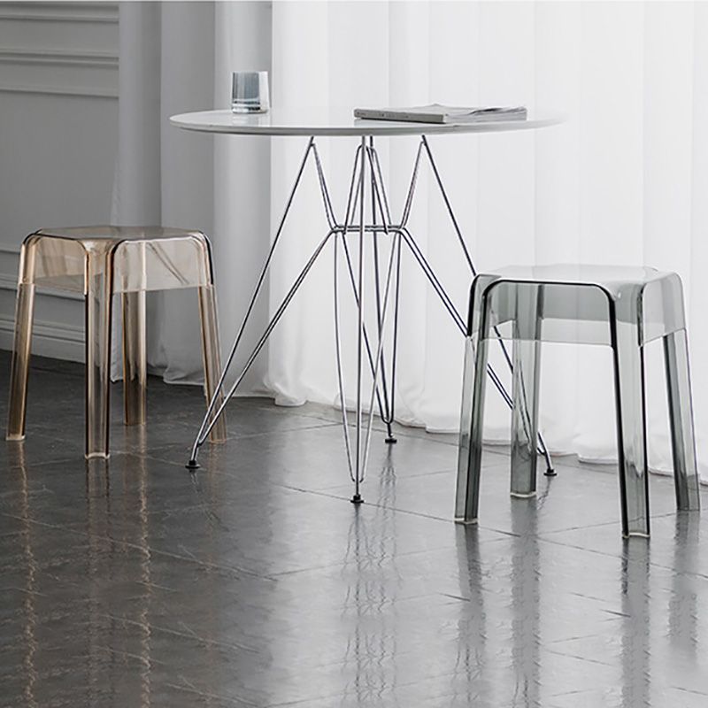 Contemporary Backless Bar-stool Plastic Counter Bar Stool with Plastic Legs for indoor