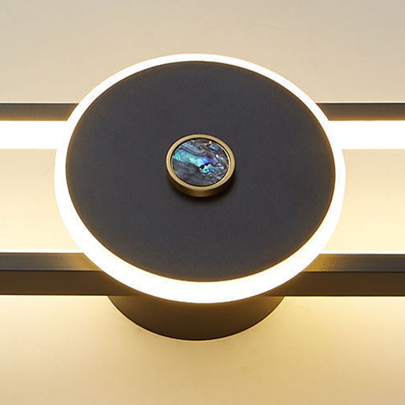 Metal Linear Shape Wall Light Modern Style 1-Light Wall Mount Light Fixture