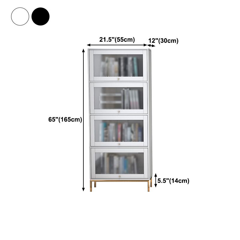 11.81 "W Bookcase Glam Style Scaffale per la casa e l'ufficio con porta