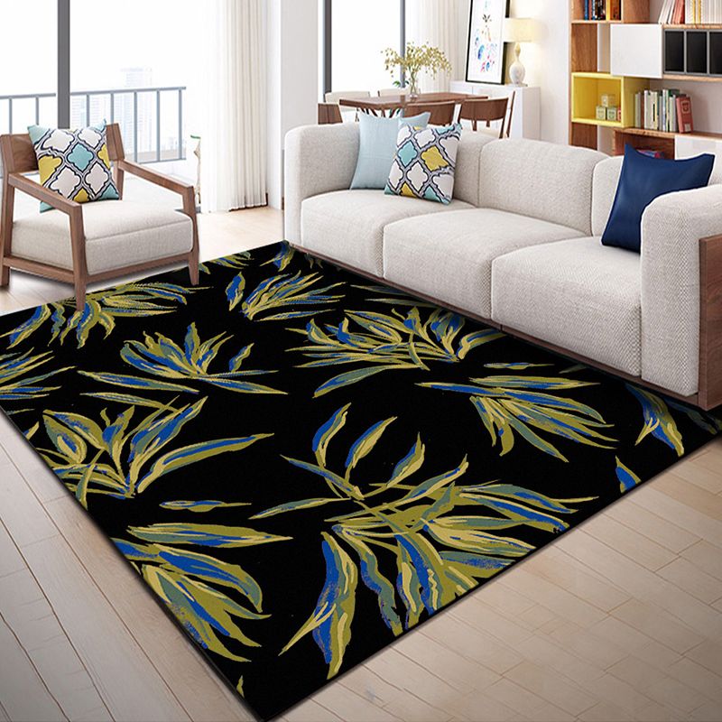 Native American Patterned Rug Multi-Colored Polyester Carpet Machine Washable Pet Friendly Non-Slip Backing Rug for Room