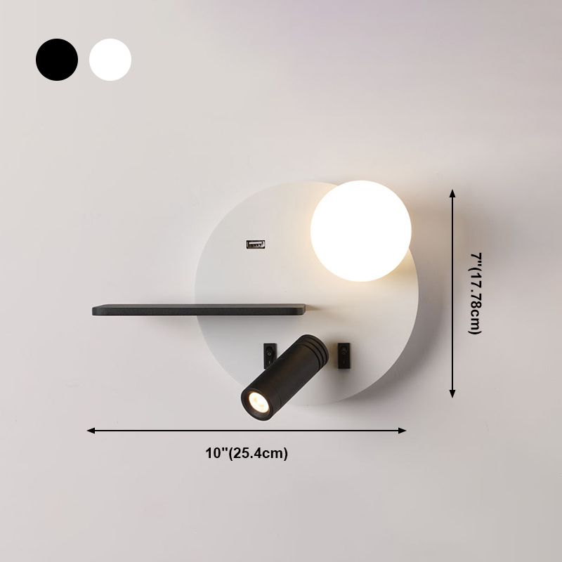 Moderner Stil Geometrischer Wandmontagelampe Metall 2 Lichter Lesen Wandlampe