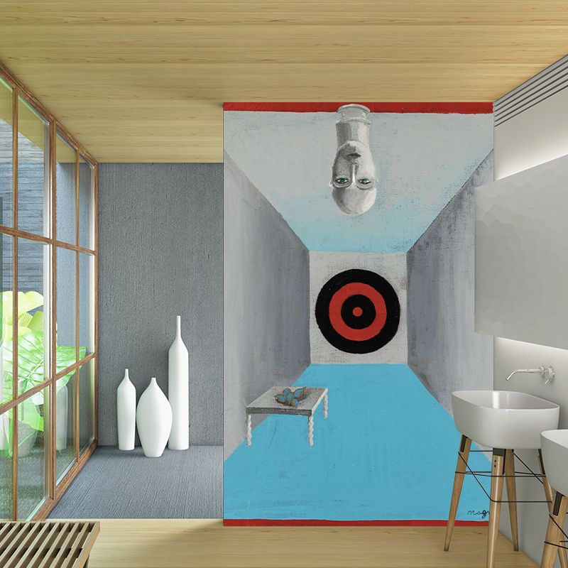 Blue-Grey Surrealism Mural Wallpaper Full-Size La Salle Darmes Painting Wall Art for Living Room