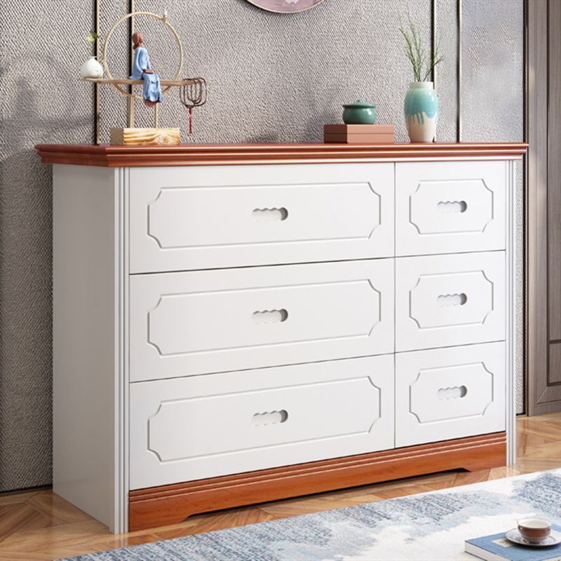 Contemporary Accent Chest with 6 Soft Close Drawers in Rubberwood