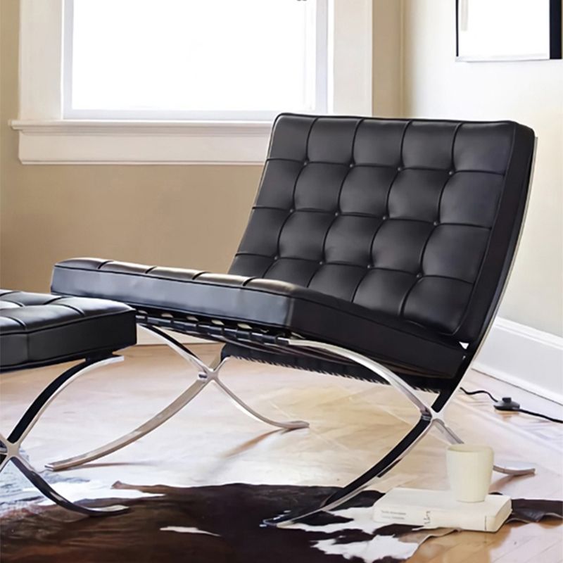 31.49" Wide Armless Chair Faux Leather Chair with Tufted Back