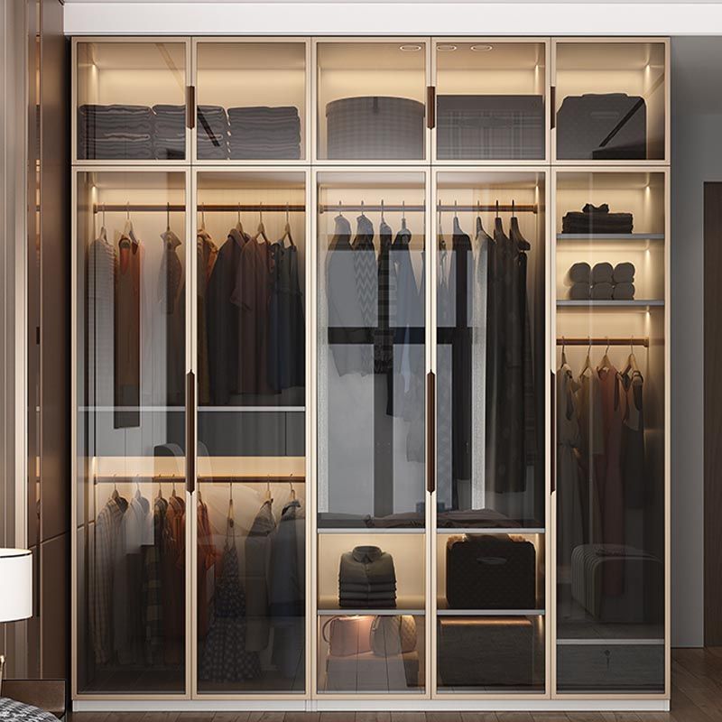 Modern Style Wardrobe White Color Wood Wardrobe Closet with Shelves