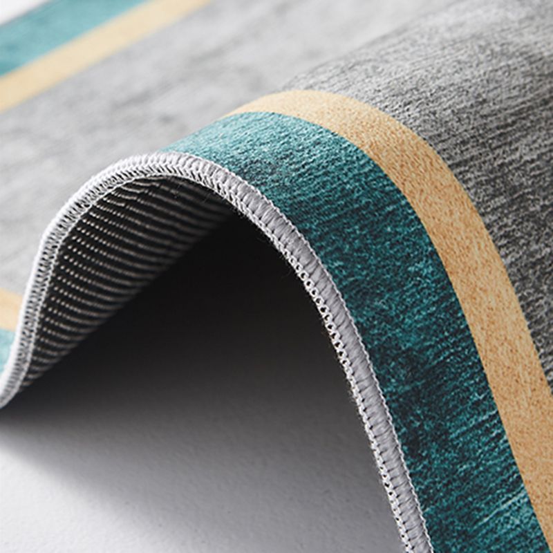 Grey Tone Ink Traces Rug Polyester Carpet Casual Anti-Slip Backing Indoor Rug for Home Decoration