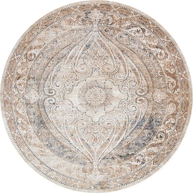 Ethnic Multi Color Floral Rug Synthetics Persian Carpet Anti-Slip Backing Pet Friendly Machine Washable Rug for Great Room