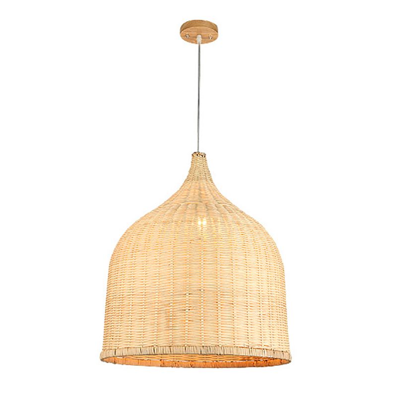Rattan Shape Hanging Light Modern Minimalist Pendent Lighting Fixture for Dining Room