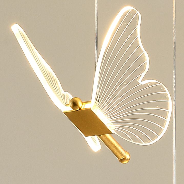 Zeitgenössischer Cluster -Anhänger Butterfly Arcylic Multi Pendant Light In Clear