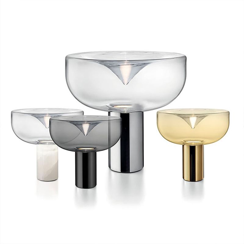 Bowl Night Table Lamps Modern Style Glass 1 Light Table Lamp for Living Room