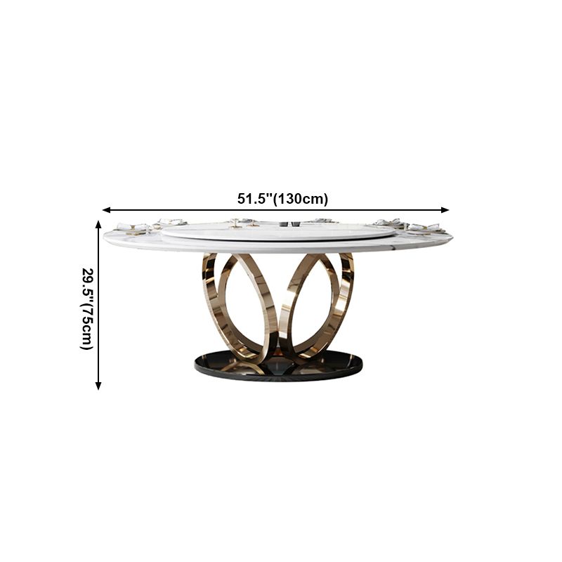 Mesa de comedor de pedestal redondo mesa de mármol de lujo tradicional para el hogar
