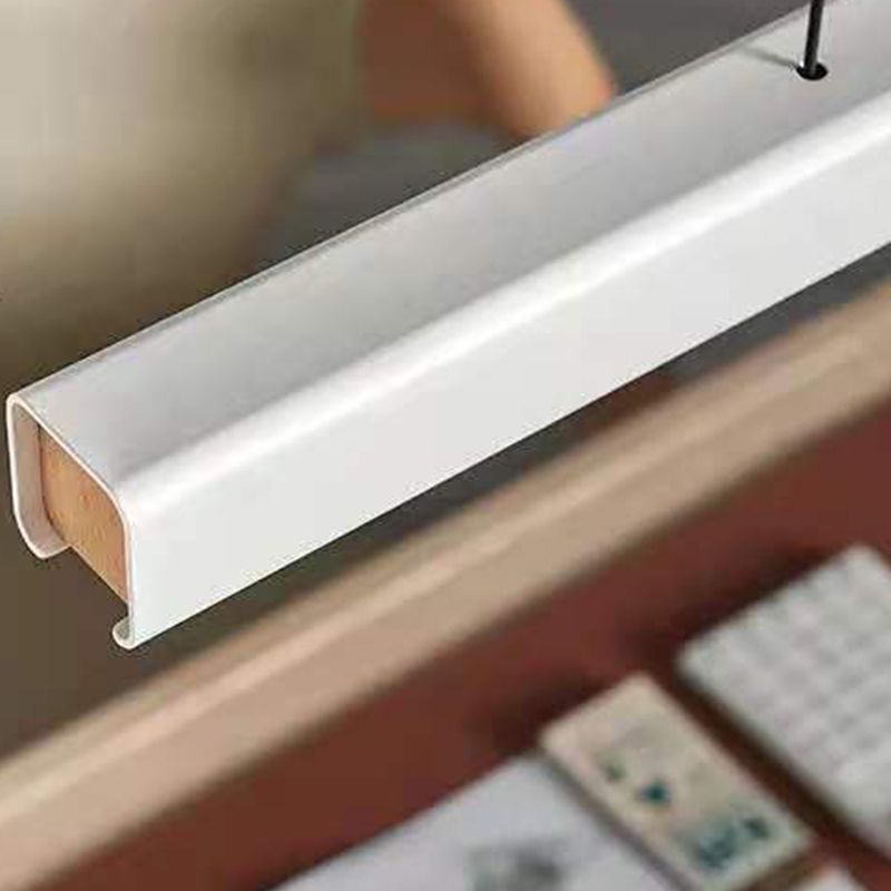 Einfacher Stil Rechteckinsel Island Kronleuchter 1-Kopf-LED-Anhängerbeleuchtung mit Acrylschatten