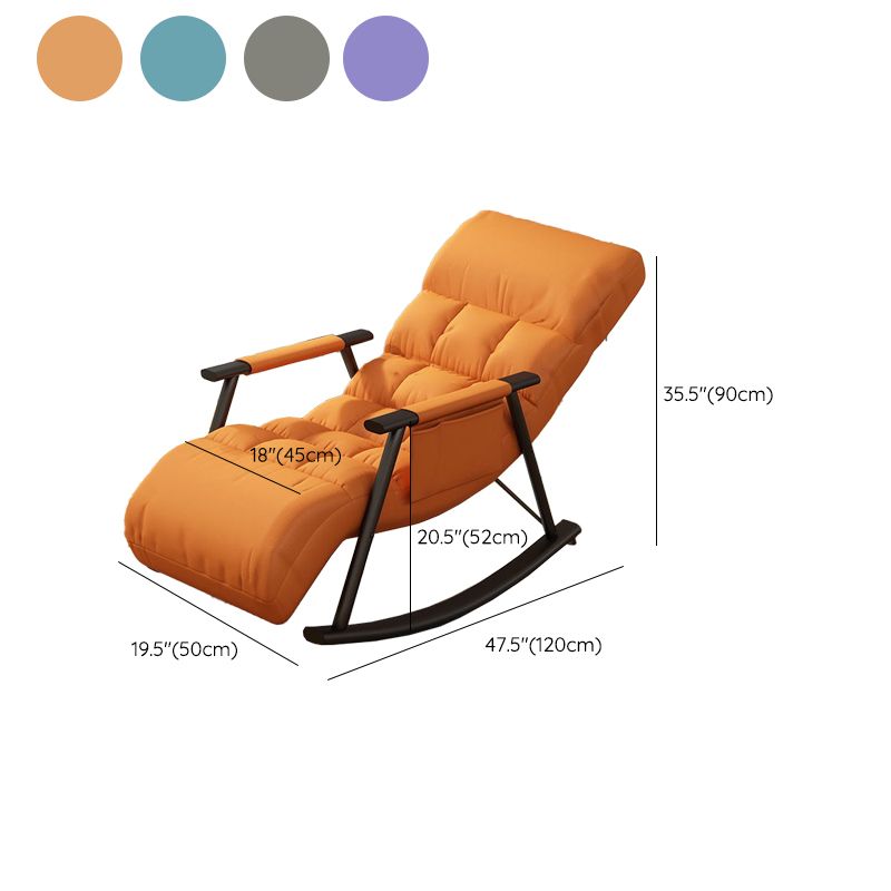 Creative Recliner Chair Pure Color Tufted Rocker Chair for Living Room