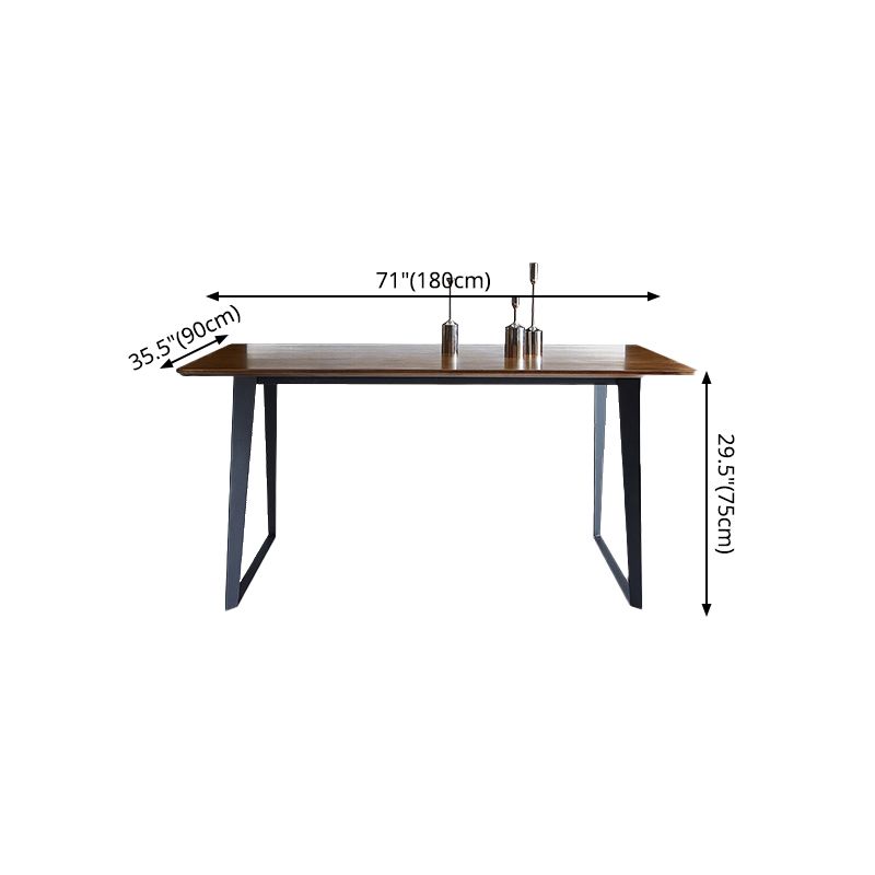 Mesa de forma rectangular marrón industrial Mesa de comedor estándar de madera para cocina