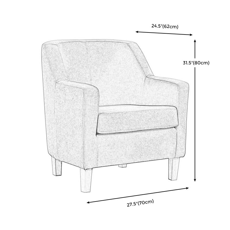 27.55" W Velvet Arm Chair Basic 4 Legs Accent Chair with Tight Back and Square Arms