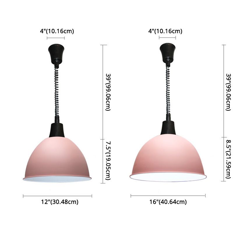 Accesorio de iluminación colgante de domo de metal estilo nórdico lámpara de techo colgante para comedor