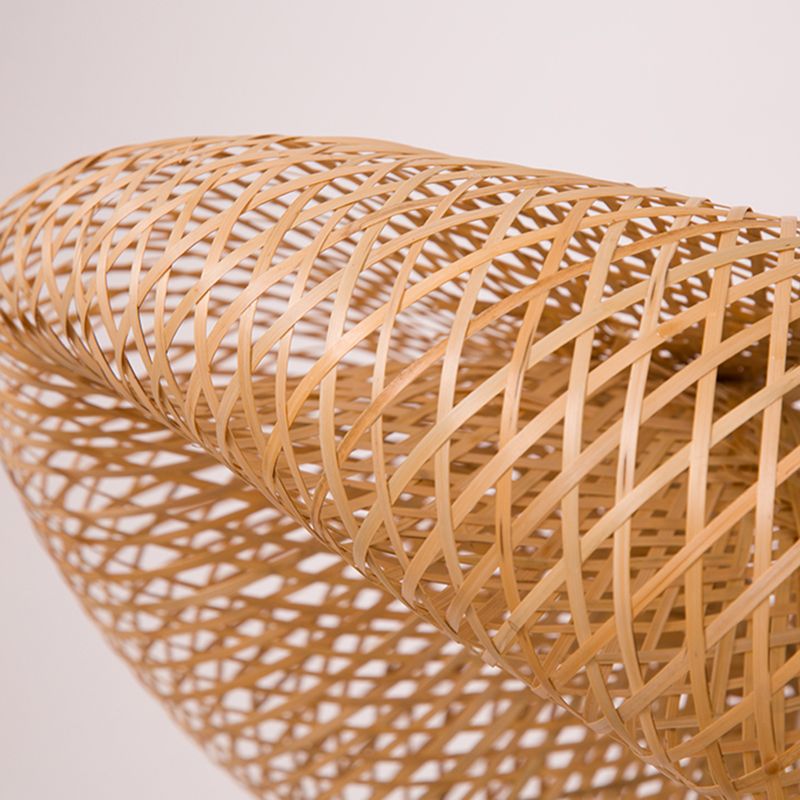 Asiatische Webstil Hut Form Suspension Anhänger Leicht Rattan 1 hängende Deckenleuchten