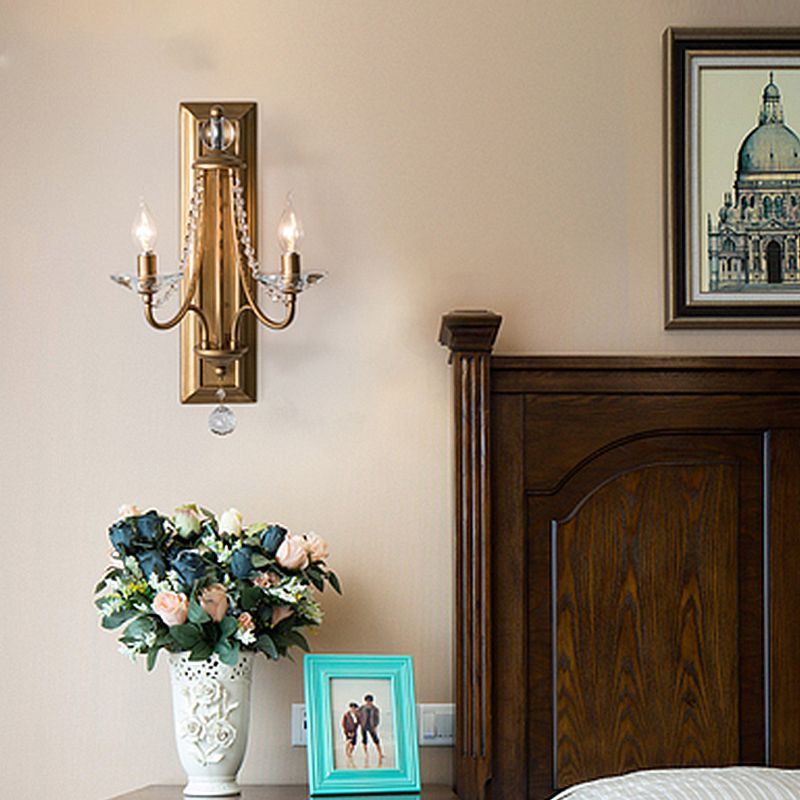 Rustic Golden/Silver Lighting Candle Style Antique Wall Light for Restaurant