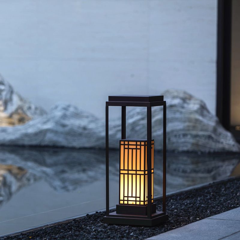 Modern Simple Solar Energy Outdoor Lamp Rectangle Shape Outdoor Light for Courtyard