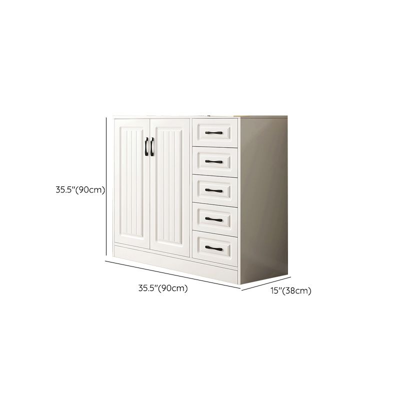 White Accent Cabinet Standard Rectangle Side Cabinet with Doors