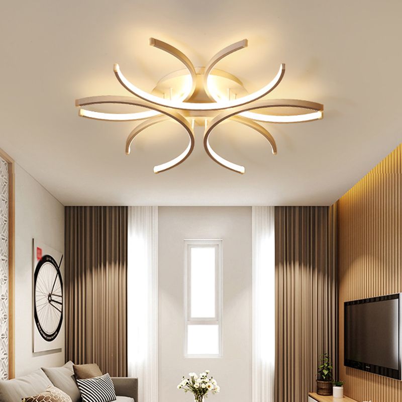 Blume Semi Flush Mount Light Acrylic Moderne Einfachheit Spülen Deckenleuchten für Wohnzimmer
