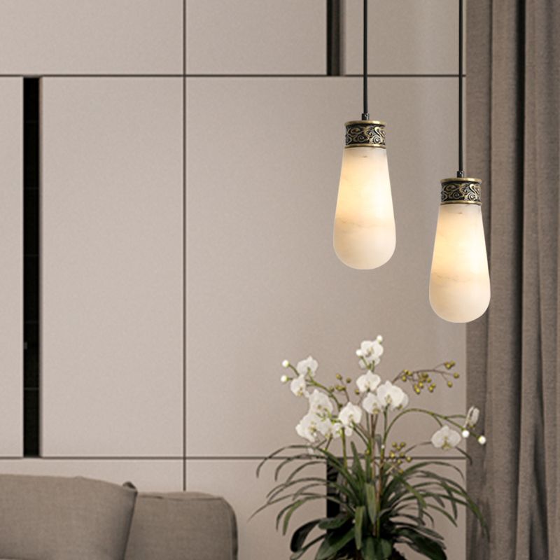 Unique Shape Hanging Lighting Modern Style Marble Light Pendant Lamp for Bedroom