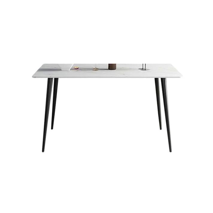 Metal Modern Rectangle Table Sintered Stone Table for Kitchen and Dining Room