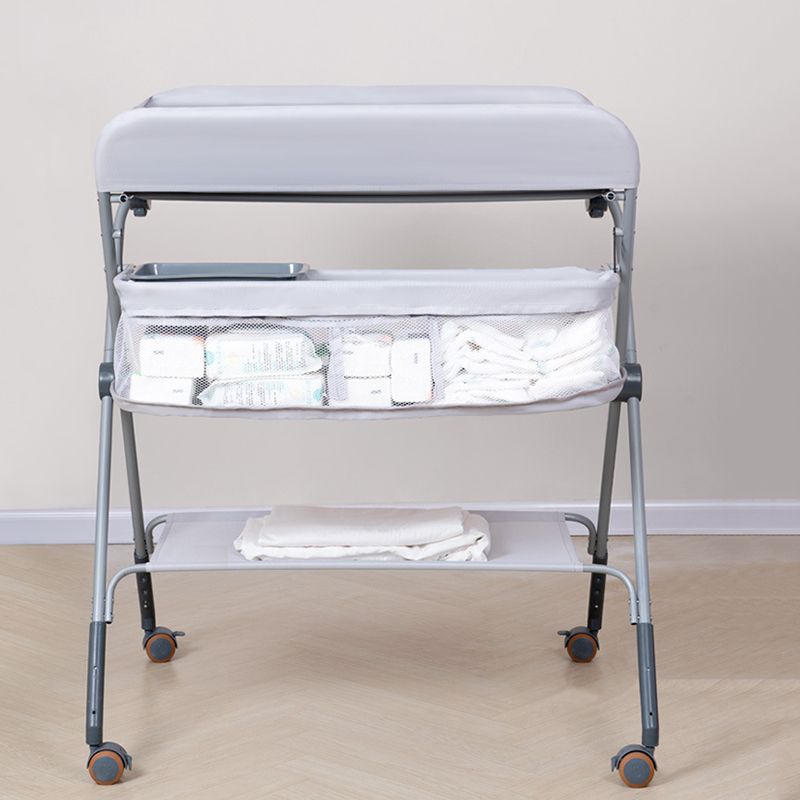 Modern Style Baby Changing Table Portable with Wheels , 37 Inch High